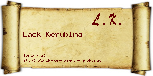 Lack Kerubina névjegykártya